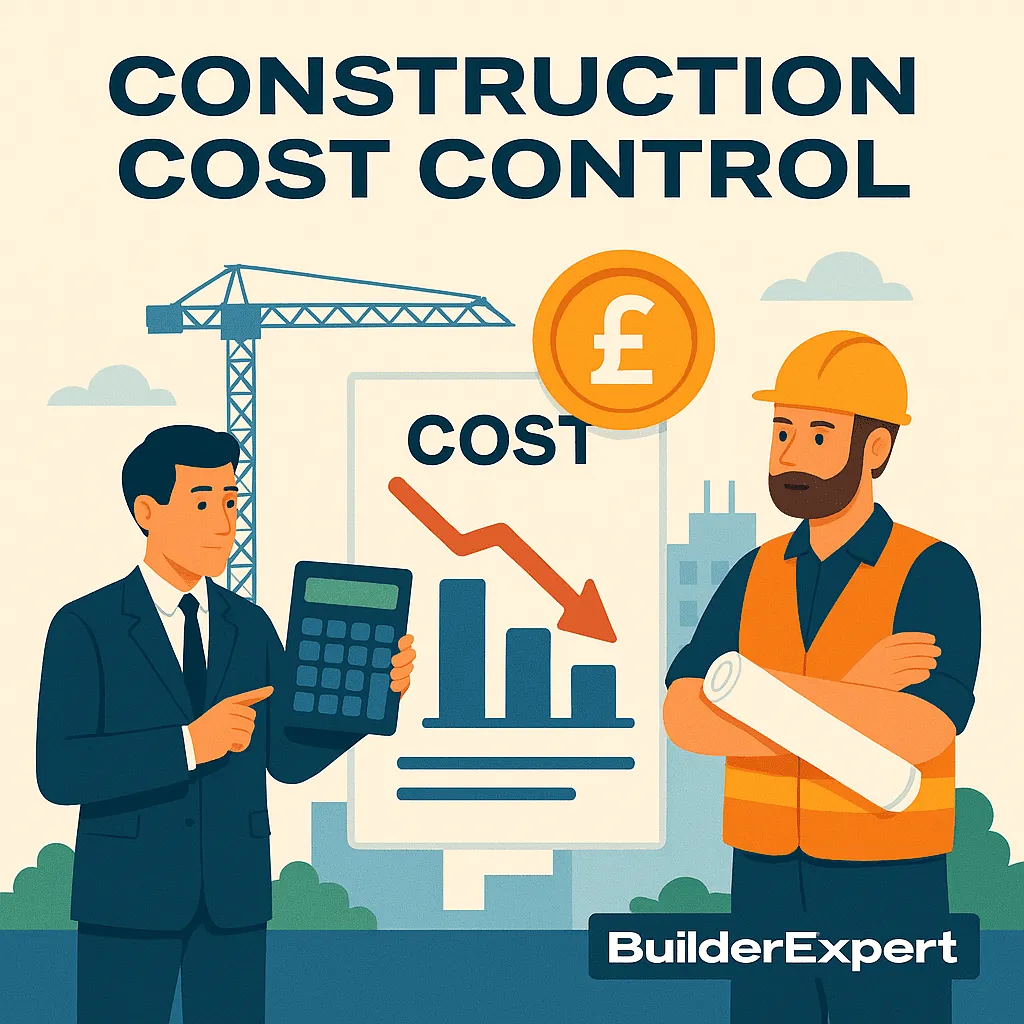 Infographic showing construction cost control strategies to keep building projects on budget without cutting quality