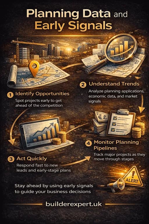 Planning data and early signals showing how builders identify opportunities, track planning pipelines, and act early on residential projects