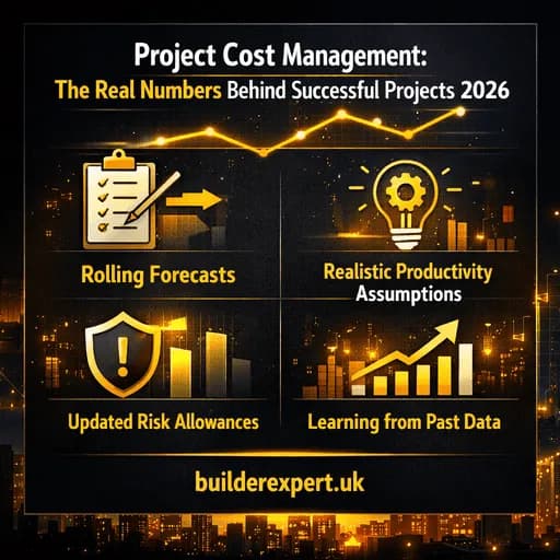 Infographic explaining project cost management and the real numbers behind successful construction projects in 2026