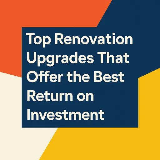 Infographic showing the top 10 home renovation upgrades with the best return on investment in the UK