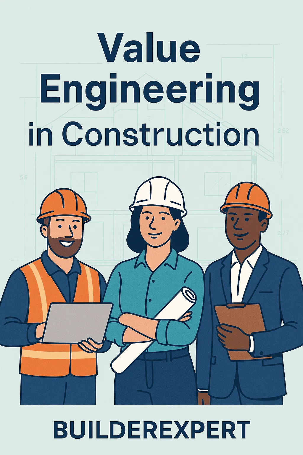 Infographic explaining value engineering in construction and how UK builders cut costs without cutting quality