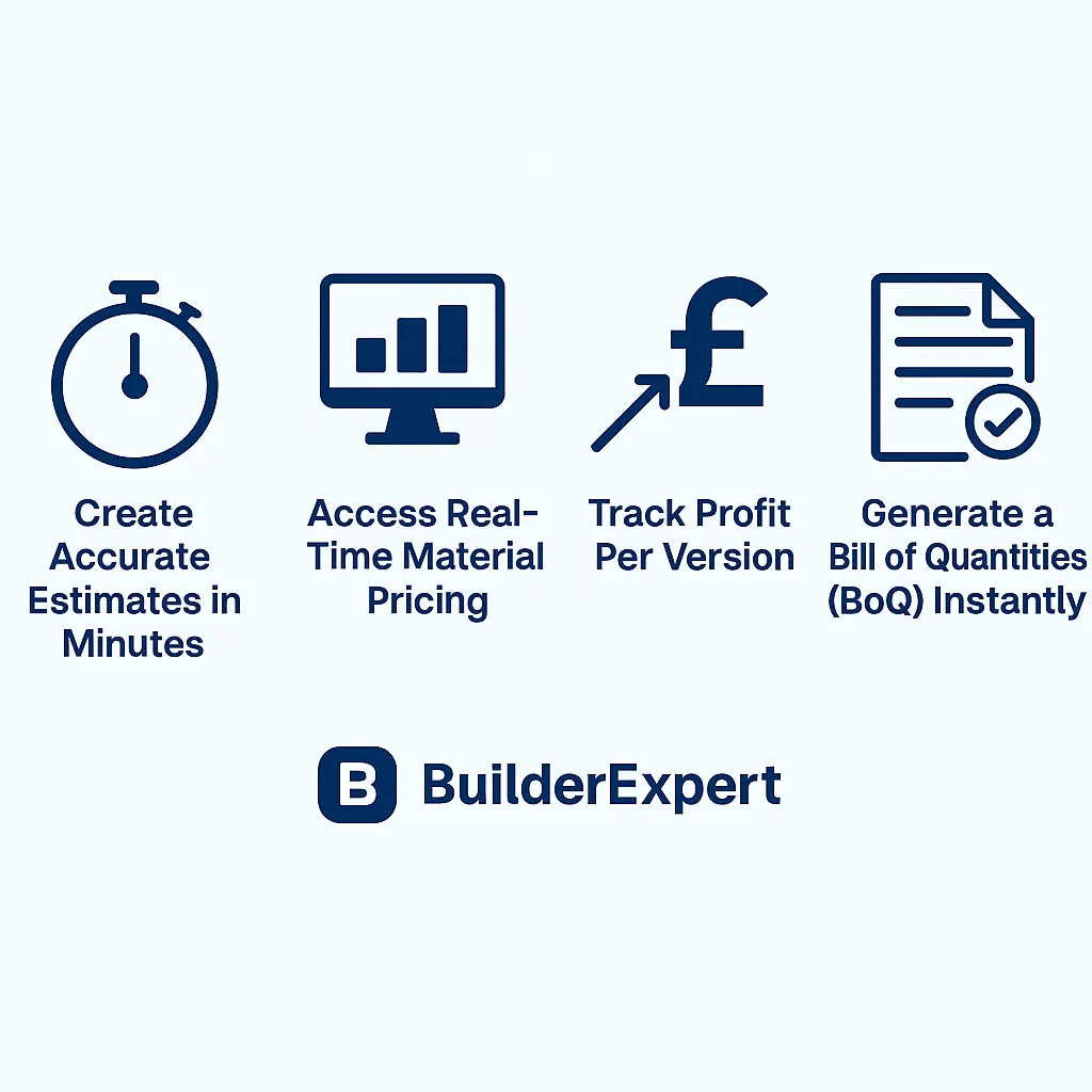 Key features of BuilderExpert construction estimating software