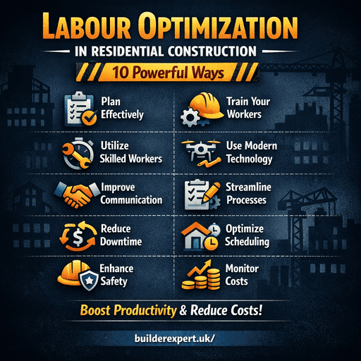 Infographic about labour optimization in residential construction