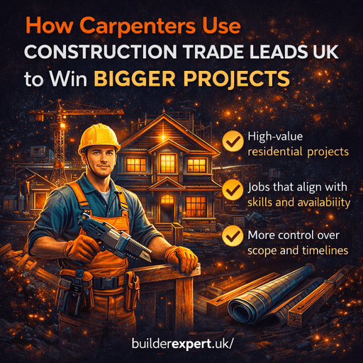 Infographic showing how carpenters use construction trade leads UK to secure bigger, high-value residential projects