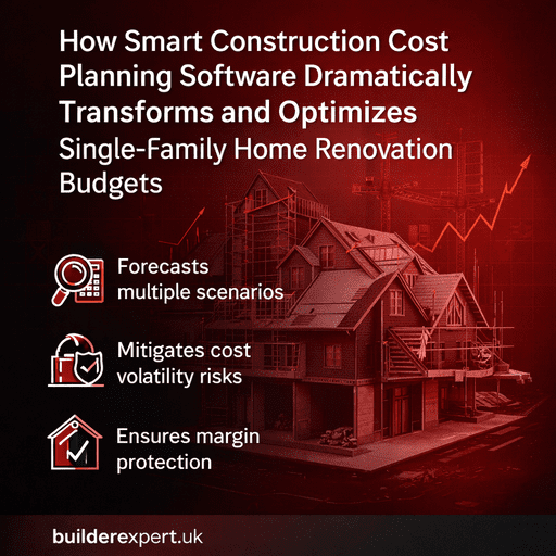 How_Smart_Construction_Cost_Planning_50 Smart Construction Cost Planning Software infographic showing risk modelling, margin protection and cost forecasting for single-family home renovations