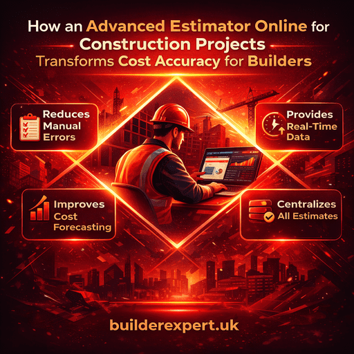 Infographic showing how an advanced estimator online for construction projects improves cost accuracy for residential builders