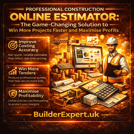 Professional_Construction_Online_Estimator_1_50 Professional construction online estimator infographic showing cost accuracy, winning tenders, and maximising construction project profits