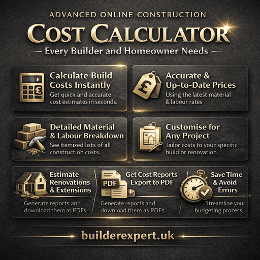 Advanced online construction cost calculator UK showing accurate building cost estimates in pounds for builders and homeowners