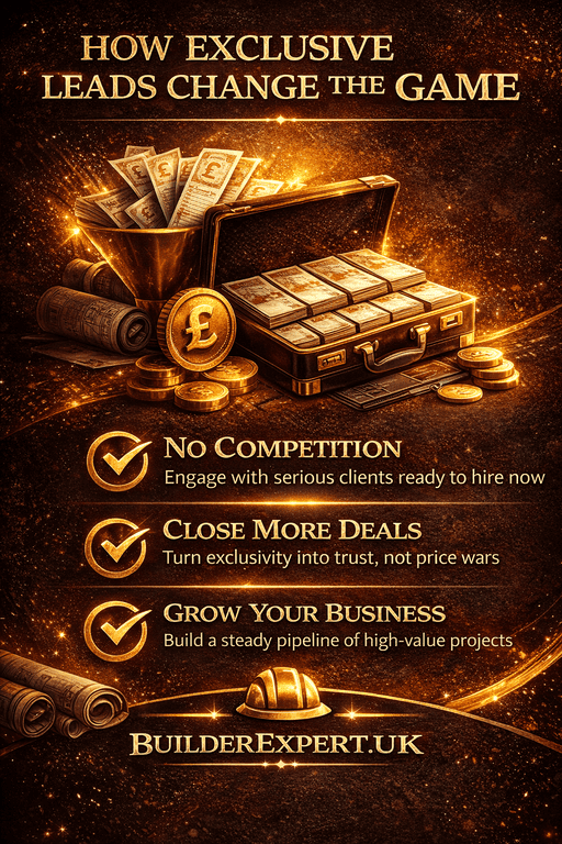 How_Exclusive_leads_change_the_game_1_50 How exclusive leads change the game infographic showing high quality construction leads UK with no competition, higher win rates, and exclusive client opportunities with £ symbols