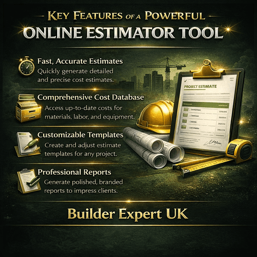 Key_Features_of_a_Powerful_1_50 Key features of a powerful online estimator tool for construction UK infographic highlighting accuracy, speed, and cost estimation capabilities